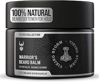 The Beard Struggle Warrior’s Beard Balm - Silver Collection, Viking Storm - Non-Greasy Low-Hold Formula, Luxurious Cologne-Grade Fragrances 100% Natural Ingredients - 50g / 1.76 US. oz.