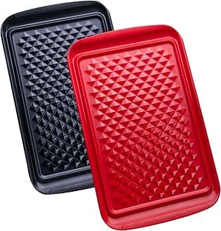 Grilling Prep and Serve Trays, BBQ Serving Platter, Melamine Serving Trays for Food, Set of 2, Great Gift for Father's Day, BBQ Lovers, Prefect for Chrismas Festival and Everyday use.