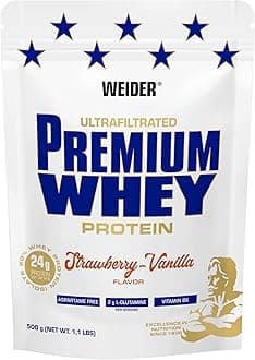 Premium Whey Protein Powder, Strawberry Vanilla, 33g of Protein Per Serving, Low Carb, Whey Protein Isolate, Rich in BCAA's, 500g