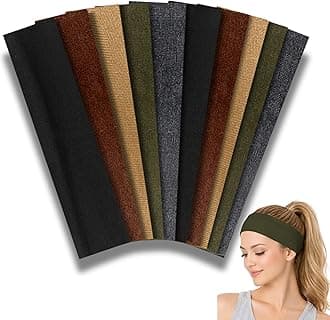 Styla Hair Headbands for Women Stretch Fashion Head Bands 10 Pack Non-Slip Head Wraps Great for Spa, Sports, Yoga, Pilates, Running, Gym Headband, Workouts (Earth Tones)