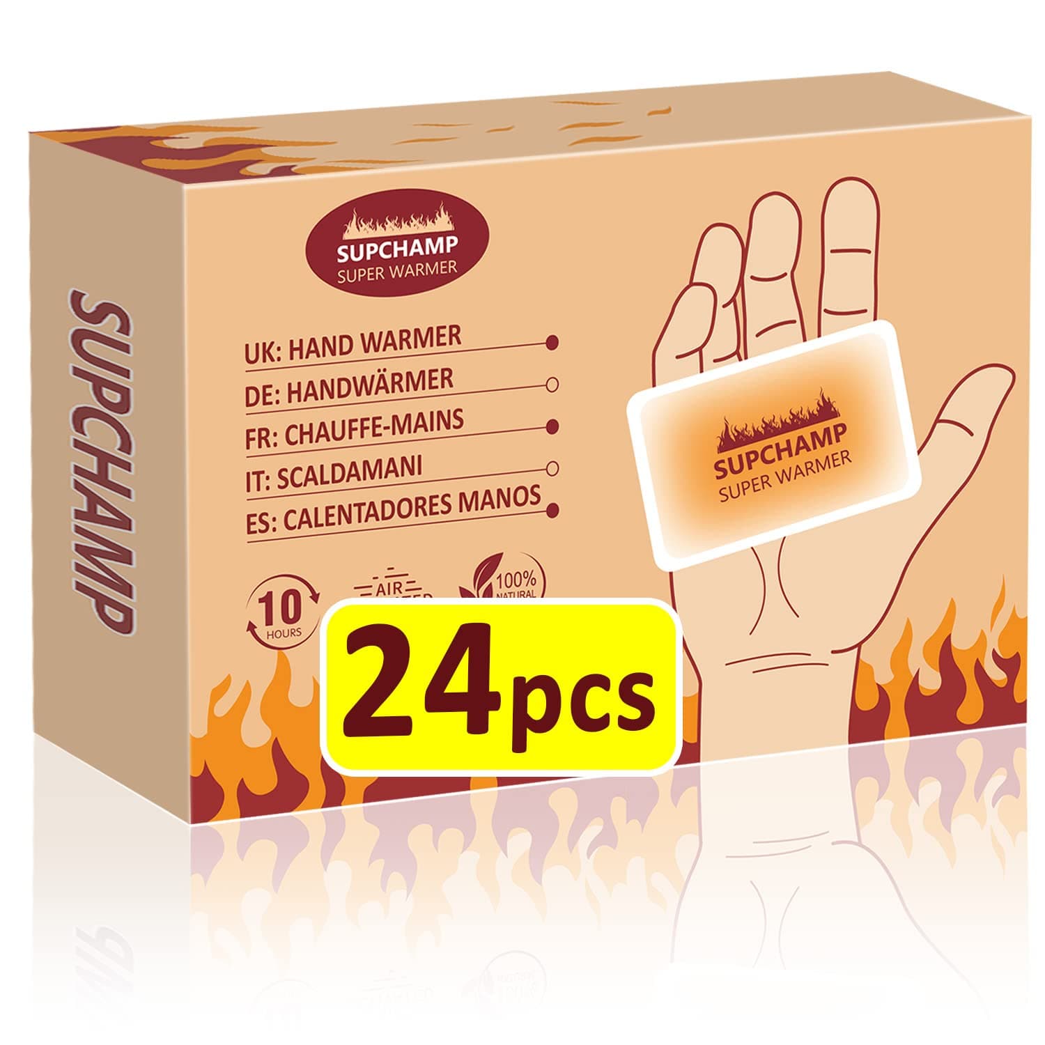 Hand Warmers Disposable - 12 or 24 PCS Pocket Hand Warmer - Handwarmers Up to 10 Hours of Heat - Hand Heat Pads for Sports, Camping, Hiking, Travel, Skiing, Cold Weather