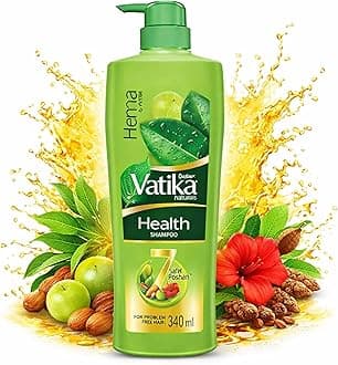 Dabur Vatika Naturals Health Shampoo - 640 ml | 7 Natural Herb Extracts | Contains Henna, Amla & Hibiscus | 90% Hair Fall Control | Everyday Shampoo for Women & Men
