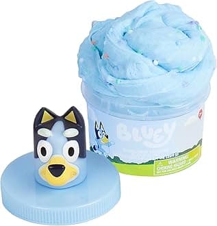 Bluey Premium Cloud Slime, Blueberry-Scented Fluffy Slime, Pre-Made Slime for Kids with Mix-Ins, Bluey Toys, Party Favors for Kids 8-12, Bluey Party Favors, Girls Toys 8-10, Toddler Travel Toys