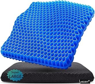Gel Seat Cushion for Long Sitting Pressure Relief(Super Large&Thick) -Wheelchair Cushion for Pressure Sores - Coccyx,Sciatica & Tailbone Pain Relief Cushion- Non-Slip Butt Pillow for Office, Home, Car