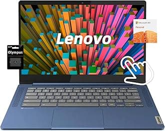 - Chromebook 14" FHD Touchscreen, 8 Core MediaTek Kompanio 520, 4GB LPDDR4X, 320GB Storage (64GB eMMC+256GB Card), Microsoft 365, Business & Student Laptop, Webcam, WiFi 6, Chrome OS, Blue