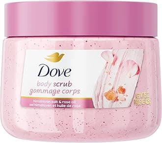 Dove Himalayan Salt & Rose Oil Body Scrub Exfoliates and Deeply Nourishes for Smooth, Radiant Skin 15 oz