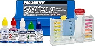 Poolmaster 22270 5-Way Swimming Pool or Spa Water Chemistry Test Kit with Case, Premier Collection