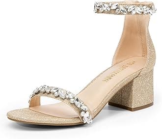 DREAM PAIRS Womens Low-Chunk Low Heel Pump Sandal