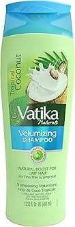 Dabur Vatika Naturals Tropical Coconut Volumizing Shampoo – Lightweight Formula for Thick, Full Hair – Hydrates, Strengthens & Adds Shine – Moisturizing Cleanser for All Hair Types – 400ml Bottle
