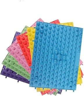 Foot Massage Mat Massage Pad Bathroom Mat Yoga Mat Outdoor Game 4PCS (Blue)