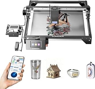 Longer RAY5 New Upgrade Laser Engraver, Laser Cutter 40W Output Power, Engraving Speed Up to 24,000 mm/min, 3.5” Color Touch Screen, App Offline Control, DIY Engraver Tool for Metal/Glass/Wood