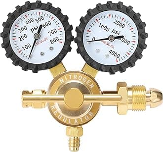 BETOOLL Nitrogen Regulator with 0-800 PSI Delivery Pressure Equipment Brass Inlet Outlet Connection Gauges