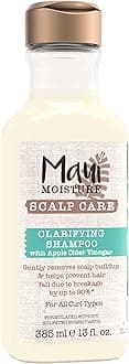 Maui Moisture Scalp Care Clarifying Shampoo, Apple Cider Vinegar Curly Hair Shampoo Moisturizes & Removes Scalp Build-Up, Sulfate-Free Surfactants, 13 fl. oz