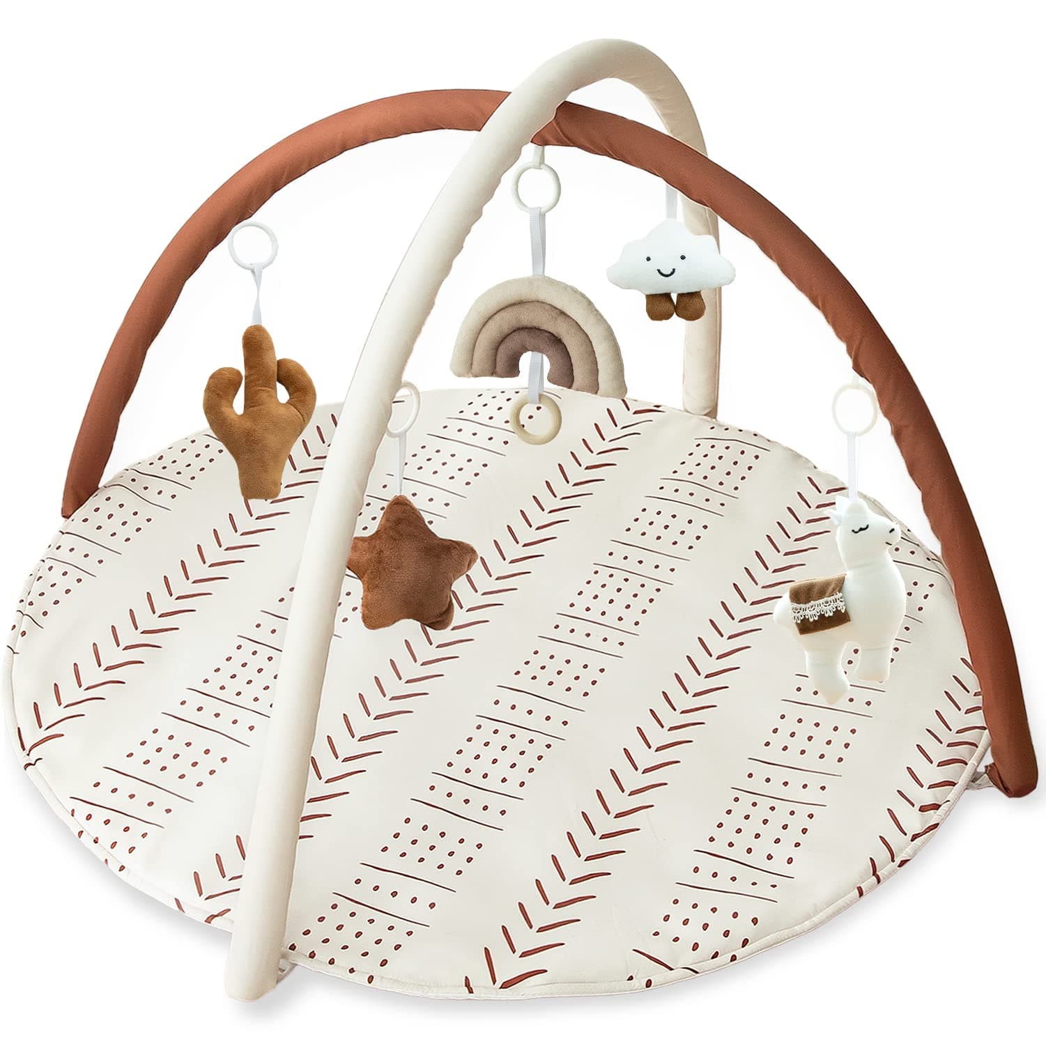 Razee Baby Gym Mat Infant Activity Gym Mudcloth Baby Activity Center with Pla...