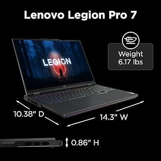 Lenovo Legion Pro 7 Gaming Laptop, NVIDIA® GeForce RTX™ 4080 12GB GDDR6, 16” WQXGA Display, AMD Ryzen 9 7945HX, 32GB RAM, 1TB SSD, 2560x1600 px, Windows 11, Onyx Grey