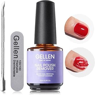 Gellen Gel Nail Polish Remover, Gel Polish Remover for Nails with Cuticle Pusher and Nail File, Easily & Quickly Remove Gel in 2-5 Minutes, No Need Soaking Or Wrapping