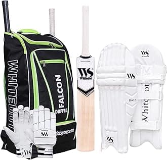 Whitedot Falcon Kashmir Willow Cricket Combo Kit Set, Suitable for Mens/Adult/Large, Left Hand