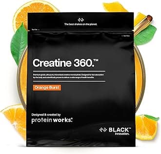 Creatine Monohydrate Powder 100% Pure & Fast-Absorbing Creatine Supplement Supports Muscle Strength & Recovery Orange Burst Flavor, 250g (62 Servings)