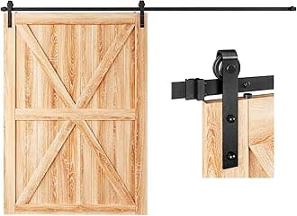 EaseLife 10 FT Heavy Duty Sliding Barn Door Hardware Track Kit,Ultra Hard Sturdy,Slide Smoothly Quietly,Easy Install,Fit up to 60" Wide Door (10 FT Track Single Door Kit)