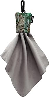 SPUDZ Classic Microfiber Lens Cleaner – Clip-On Pouch, Washable – for Binoculars, Scopes, Glasses, Screens | Alpine Mountain Camo, 6 x 6 Inch