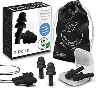 Soft Ear Plugs for Sleeping Noise Reduction, Made of Silicone, Suitable for Sleeping & Swimming, Soft Reusable Earplugs for Noise Reduction, Adjustable Size for Concerts & Snoring (3 Pairs)