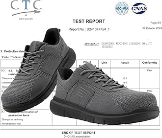 FitVille Wide Fit Safety Trainers for Men Lightweight Composite Toe Work Shoes Non Slip Industrial Construction Warehouse Shoe
