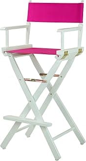230-01/021-30 Director Chair, 30" - Bar Height, WhiteFrame/Magenta Canvas