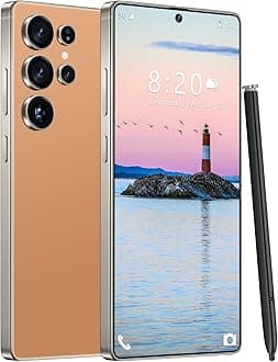 I25 Ultra 5G Unlocked Phones, Built in Pen, 7000mAh Long Battery Life Smartphone, 6.99" HD Screen Unlocked Cell Phone, 16+512GB Phone Android14, Face ID/Fingerprint Lock/Dual SIM/GPS (Orange)