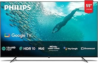 Philips 55 inch 4k Smart Google tv 7100 series 55PUT7129/56, Dolby Vision + HDR 10 Support, Google Voice Asistant, Youtube, Netflix,Shahid, 2024 model with 1 year warranty