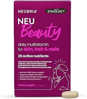 NEU Beauty Multivitamin & Collagen Skin, Hair & Nails Supplement – Botanicals, Biotin, Niacin, Zinc, Selenium, Copper & Antioxidants – Beauty & Wellness Blend – UK Made, 30 Tablets