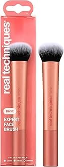 Expert Face Makeup Brush, For Liquid and Cream Foundation, Blush, and Bronzer, Buildable Coverage for Base Makeup, Dense, Synthetic Bristles, Vegan and Cruelty-Free, 1 Count
