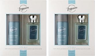 Lite Blu Male Twin Gift Set - Includes 2 x 150ml Body Spray Deodorant Cans, 2 x 50ml Men’s Eau De Parfum Aftershave Sprays - For Instant Freshness on The Go - Long Lasting Smells