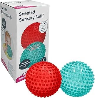 - The Original Scented Sensory Balls for Baby, Vanilla and Strawberry - Assorted Balls That Help Enhance Gross Motor Skills for Kids Aged 12 Months & Up - Unique Toddler Ball for Baby