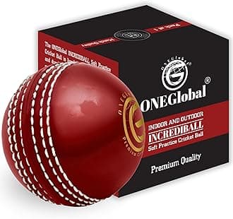 Soft Rubber Cricket Ball for Practice | Outdoor & Indoor Practice Cricket Ball with Core & Stitched Seam | Realistic Feel, True Bounce & Swing for Practice, Honing Skills & Family Fun