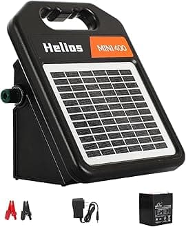 MINI400 20 Miles Solar Electric Fence Charger with Day/Night Mode 0.3J Output Energy Electric Fence Energizer