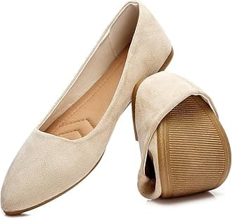 Women’s Black Flats Shoes Comfortable Suede Pointed Toe Slip On Casual Ballet Flats Dress Shoes Nude Flats