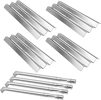 Grill Replacement Parts for Napoleon Gas Models LEX485/605/730 LE LD485 Series Grills S81001, Stainless Steel Heat Plate Tent Shields and Heavy Duty Burner Tubes, BBQ Repair Kit, Pack of 4