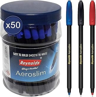 Reynolds Aeroslim Pen, Assorted - Jar (50 Count)