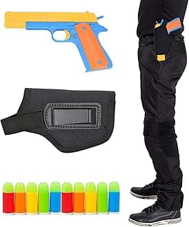 Kid Toy Gun, Colt 1911 Toy Gun with Rubber Bullet Pistol - Unique Gift Intended for Fun,M1911 Toy Guns for Boys (Yellow+Holster)