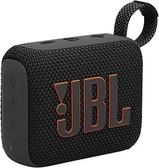 GO 4 Ultra-Portable Bluetooth Speaker with Big JBL Pro Sound and Punchy Bass, PlaytimeBoost, Waterproof Design and 7-Hour Playtime, Black