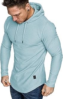 Mens Fashion Athletic Hoodies Sport Sweatshirt Solid Color Fleece Pullover
