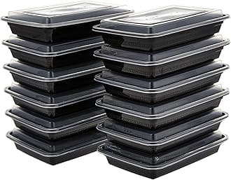 SNH Packing 12 Pieces Disposable Microwave Container Rectangular - 1 Compartment