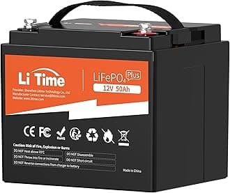 LiTime 12V 50Ah LiFePO4 Lithium Battery for Trolling Motor, 50A BMS, 10 Years Lifetime 4000+ Cycles Output Power 640W, Perfect for RV, Boat Marine Trolling Motor Camping