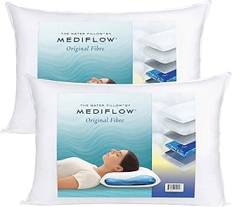 Original Fibre Water Pillows – Adjustable Orthopaedic Neck Support, Waterbase Cushioning – Side, Back & Front Sleepers (2 Pack)
