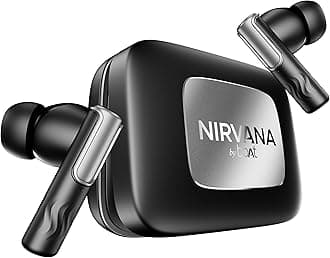 Nirvana Ivy Pro, Dolby Atmos w/Head Tracking, 52dB Hybrid Adaptive ANC,Hi-Res LDAC, Titanium Dual Drivers, Bluetooth Earbuds, TWS Ear Buds Wireless Earphones w/mic (Crystal Black)