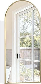 Arched Medicine Cabinet with Mirror,Arch Bathroom Medicine Cabinet with 3 Shelves,Wall Mounted Only,16x31 Inch