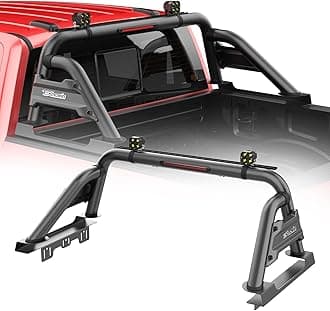 Universal Truck Bed Roll Bars Adjustable Chase Rack Sport Bar Compatible with Ford F-150/F-250/F-350,Ram 1500/2500/3500,Chevy Silverado,GMC Sierra,Tundra,Ranger,Frontier, Titan (Full Sizes & Mid Size)