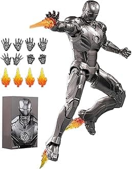 - 7 Inch MK2Ironman(1/10 Scale) Action Figure,Exquisite Painting Collectible Figure with Lots of Accessories