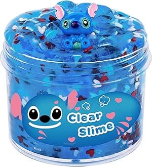 Blue Clear Slime 7OZ Premade Crystal Putty Crunchy Clear Slime Stress Relief Toys for Kids Party Favors Birthday Christmas Toys for Girls Boys