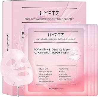 realori Salmon DNA PDRN Collagen Face Mask – Korean Face Mask for Glass Skin – Collagen Face Masks Skincare Overnight Hydrogel – Firming, Hydrating Face Masks, Pink Collagen Mask 4-Pack
